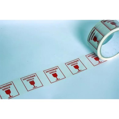 Taśma ostrzegawcza napis "OSTROŻNIE SZKŁO"