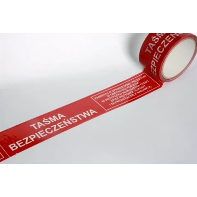 Taśma ostrzegawcza napis "TAŚMA BEZPIECZEŃSTWA"