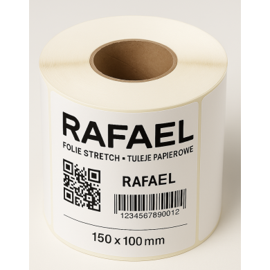 ETYKIETY TERMICZNE 100x150 mm Perforacja Białe 24 rolki x 500 szt KARTON